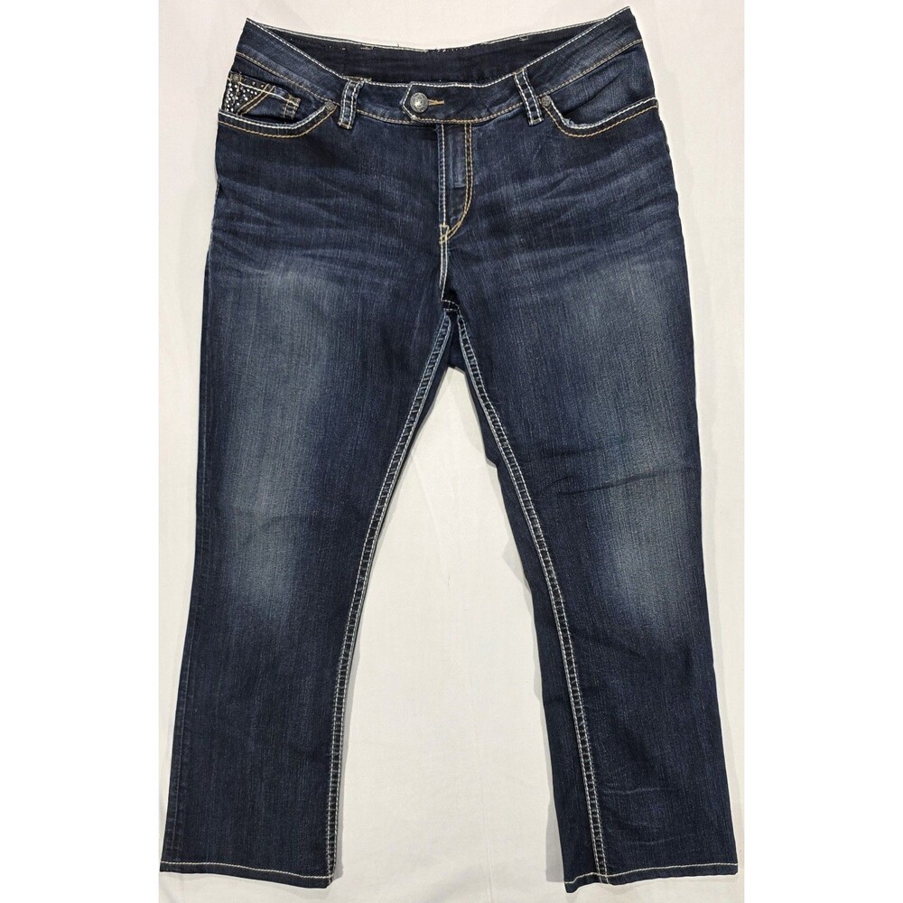 Silver Jeans Tuesday Slim Bootcut Womens Plus Size 20 Stretch Dark Wash 37x30